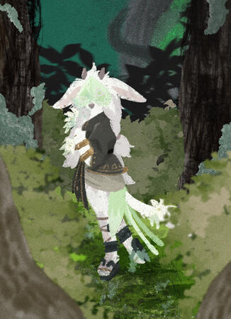 Farore | More pen studies, trying out different pens to see how it turns out in a bigger piece, I feel that its nice in more of a storybook setting but not so much in a fuller piece like this.